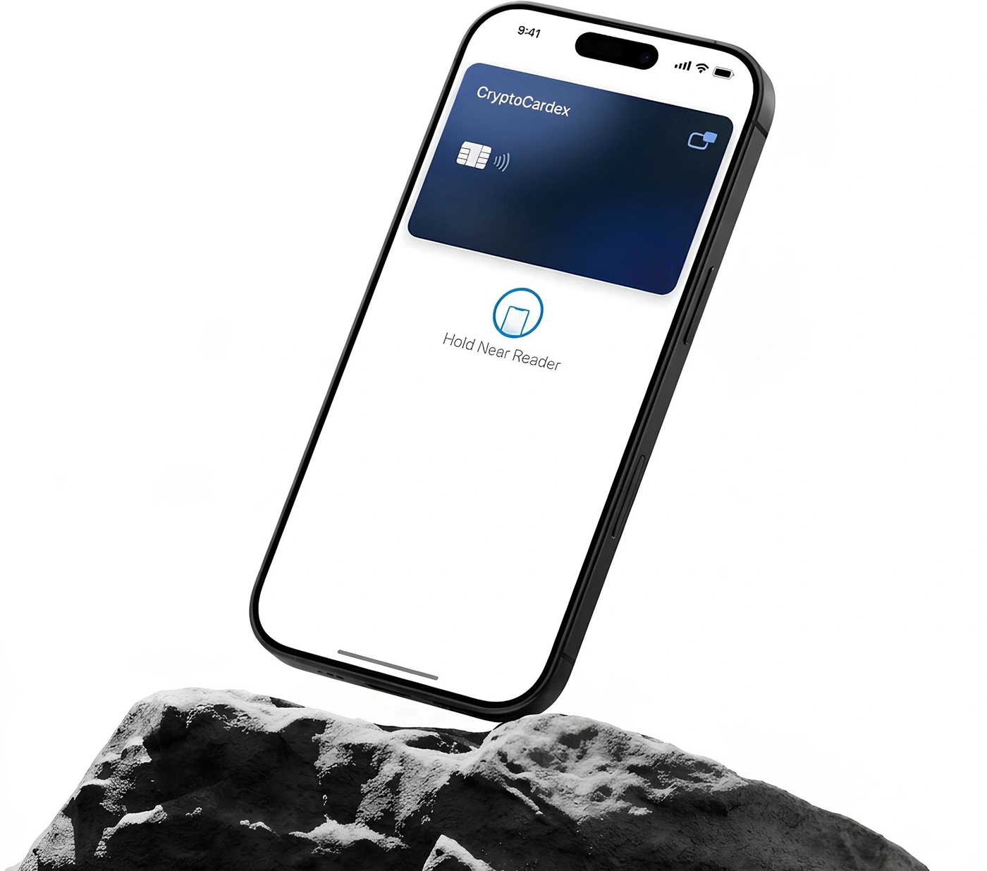 A CryptoCardex card added to Apple Pay on a phone